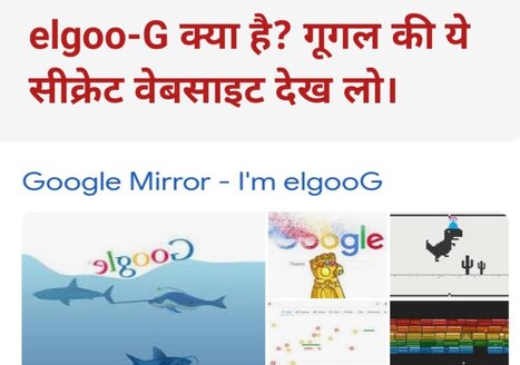Google ki secret website in Hindi me, What is elgoog in hindi,