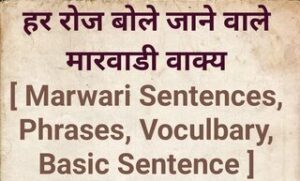 basic marwari sentence, english to marwari translation,
