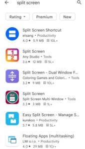 split screen android app in hindi, split screen meaning in hindi,