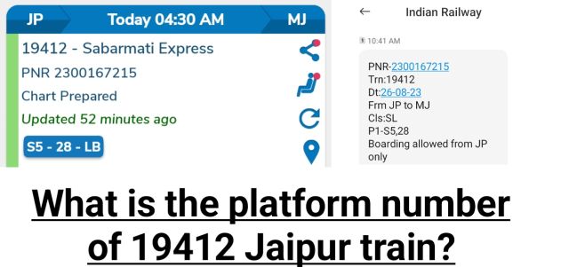 what is the platform number of the 19412 Jaipur train, 19412 train jaipur platform number,